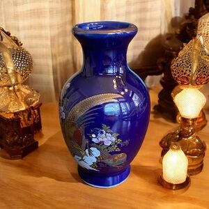 Vintage Japanese Cobalt Bud Vase